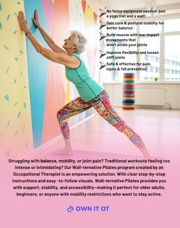 Wall Pilates Program for Seniors, Older Adults & Those with Mobility Issues (e-book, digital download)